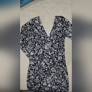 DNA Couture Black and White Long Sleeve Dress